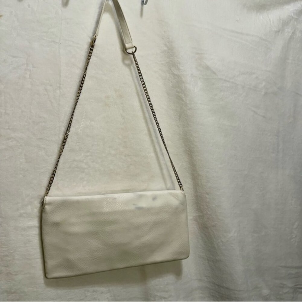 Studded White Faux Leather Shoulder Bag - Picture 7 of 8